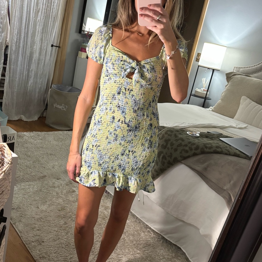 Floral Ruffle Mini Dress - Picture 1 of 8